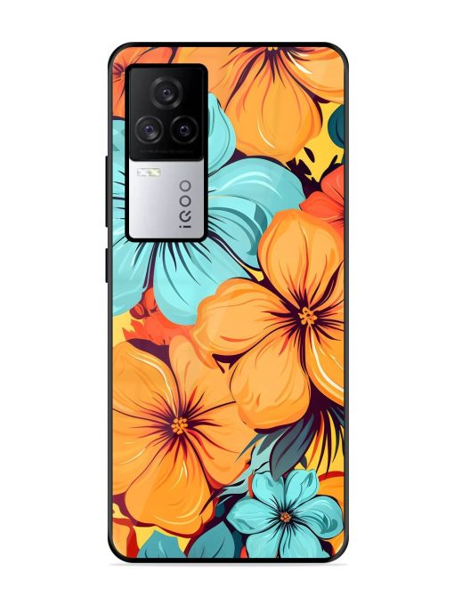 Tropical Bloom Glossy Soft Edge Case for Iqoo 7 Legend (5G) Chachhi