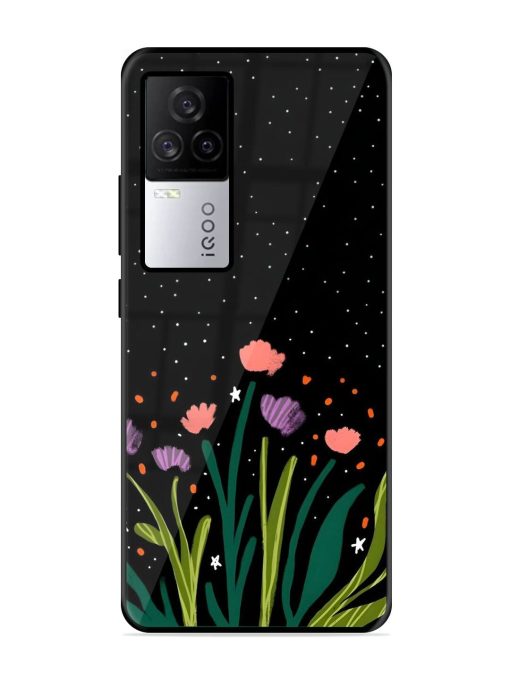 Midnight Bloom Glossy Soft Edge Case for Iqoo 7 Legend (5G) Chachhi