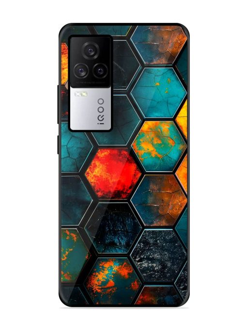 Hexagon Hive Glossy Soft Edge Case for Iqoo 7 Legend (5G)