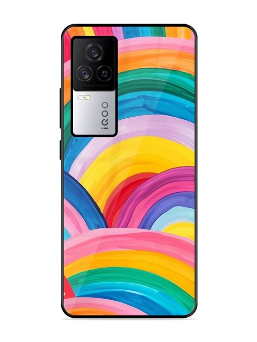 Rainbow Symphony Glossy Soft Edge Case for Iqoo 7 Legend (5G) Chachhi