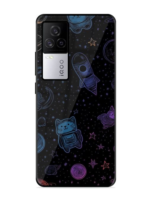 Cosmic Cat Chaos Glossy Soft Edge Case for Iqoo 7 Legend (5G) Chachhi