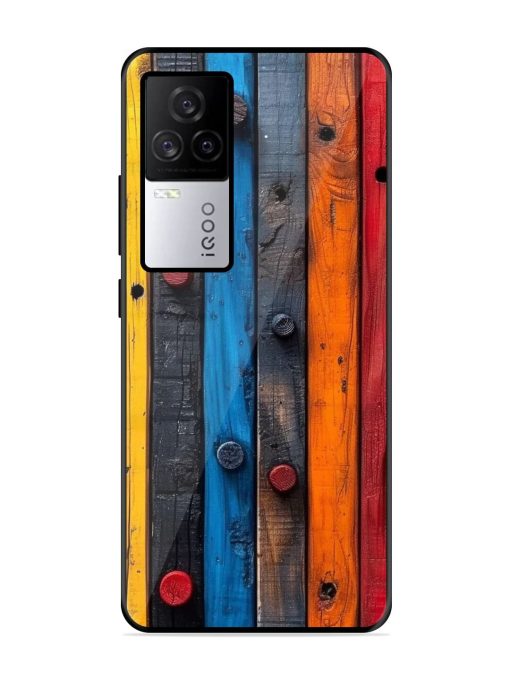 Rainbow Plank Glossy Soft Edge Case for Iqoo 7 Legend (5G) Chachhi