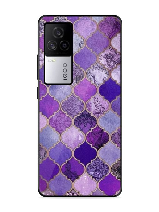 Purple Mosaic Magic Glossy Soft Edge Case for Iqoo 7 Legend (5G) Chachhi