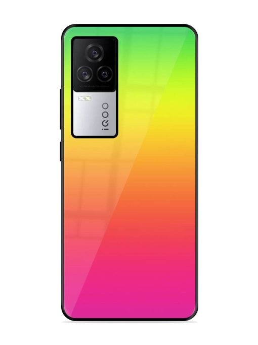 Rainbow Gradient Glossy Soft Edge Case for Iqoo 7 Legend (5G) Chachhi