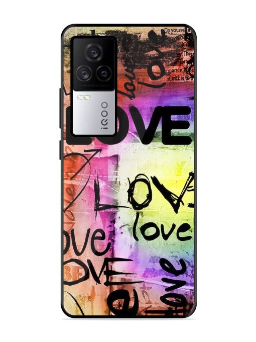 Love Graffiti Glossy Soft Edge Case for Iqoo 7 Legend (5G) Chachhi