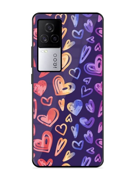Rainbow Hearts Glossy Soft Edge Case for Iqoo 7 Legend (5G)