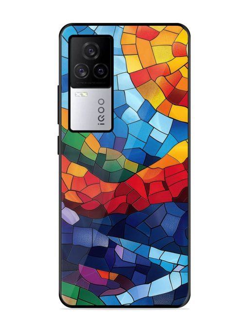 Mosaic Sunset Glossy Soft Edge Case for Iqoo 7 Legend (5G) Chachhi