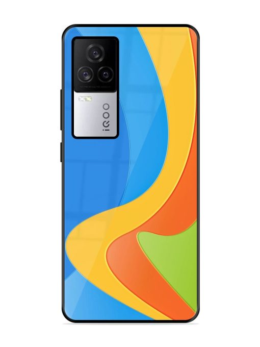 Curvy Color Cascade Glossy Soft Edge Case for Iqoo 7 Legend (5G) Chachhi