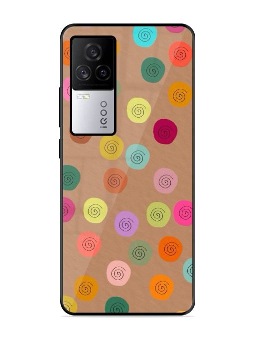 Swirly Dots On Kraft Glossy Soft Edge Case for Iqoo 7 Legend (5G) Chachhi