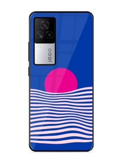 Pink Sunset Over Blue Waves Glossy Soft Edge Case for Iqoo 7 Legend (5G)