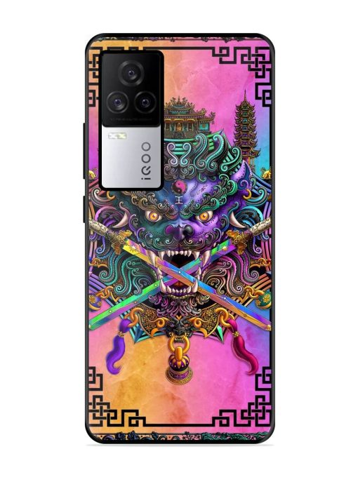 Psychedelic Fu Dog Tapestry Glossy Soft Edge Case for Iqoo 7 Legend (5G) Chachhi