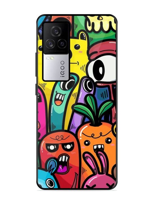 Whimsical Doodle Chaos Glossy Soft Edge Case for Iqoo 7 Legend (5G) Chachhi