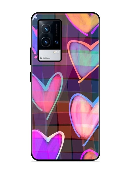 Neon Hearts Glossy Soft Edge Case for Iqoo 8 Chachhi