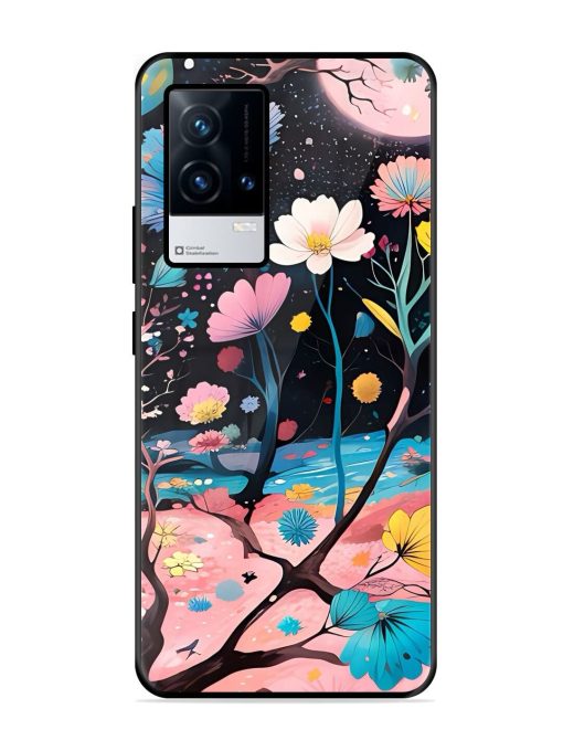 Cosmic Bloom Glossy Soft Edge Case for Iqoo 8