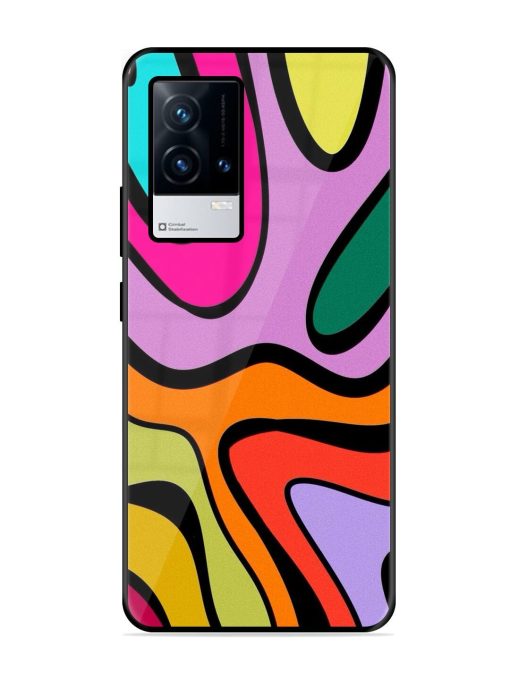 Groovy Swirls Glossy Soft Edge Case for Iqoo 8 Chachhi