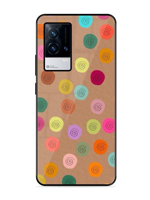 Swirly Dots On Kraft Glossy Soft Edge Case for Iqoo 8