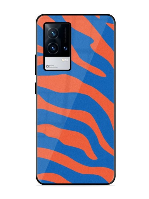 Zebra Stripes In Blue And Orange Glossy Soft Edge Case for Iqoo 8 Chachhi