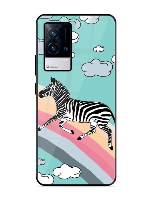 Zebra On A Rainbow Glossy Soft Edge Case for Iqoo 8 Chachhi