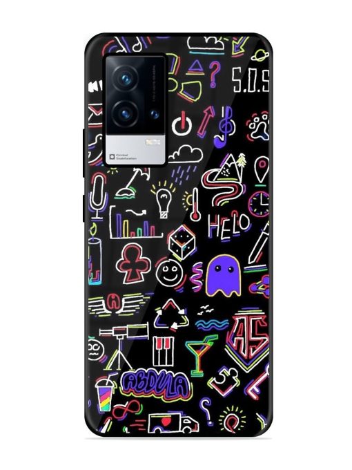 Neon Doodle Glossy Soft Edge Case for Iqoo 9 (5G) Chachhi