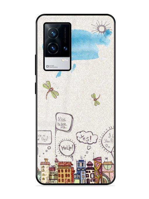 Doodle City Glossy Soft Edge Case for Iqoo 9 (5G) Chachhi