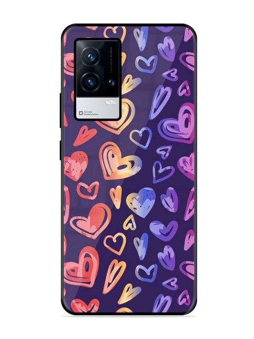 Rainbow Hearts Glossy Soft Edge Case for Iqoo 9 (5G) Chachhi