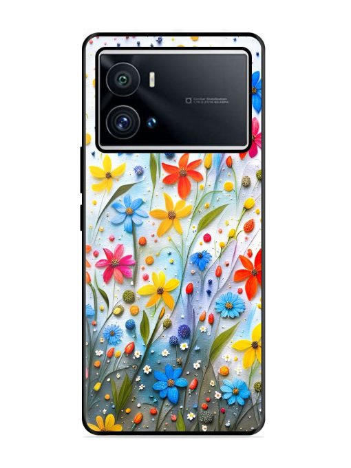 Vibrant Floral Glossy Soft Edge Case for Iqoo 9 Pro Chachhi