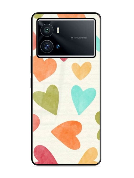 Watercolor Hearts Glossy Soft Edge Case for Iqoo 9 Pro Chachhi