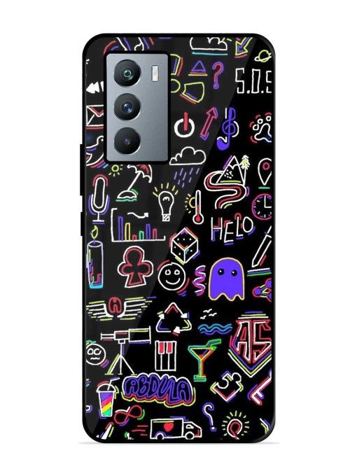 Neon Doodle Glossy Soft Edge Case for Iqoo 9 Se (5G) Chachhi