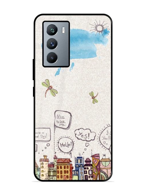 Doodle City Glossy Soft Edge Case for Iqoo 9 Se (5G) Chachhi