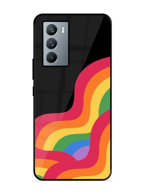 Wavy Rainbow Glossy Soft Edge Case for Iqoo 9 Se (5G) Chachhi