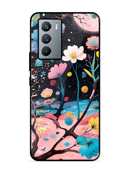 Cosmic Bloom Glossy Soft Edge Case for Iqoo 9 Se (5G) Chachhi