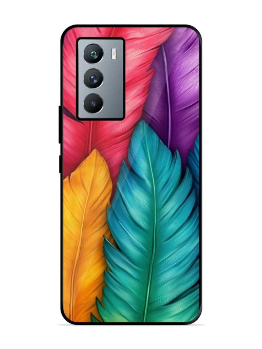 Rainbow Feathers Glossy Soft Edge Case for Iqoo 9 Se (5G) Chachhi