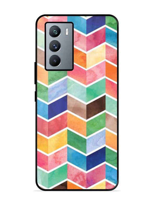 Watercolor Chevron Whimsy Glossy Soft Edge Case for Iqoo 9 Se (5G) Chachhi