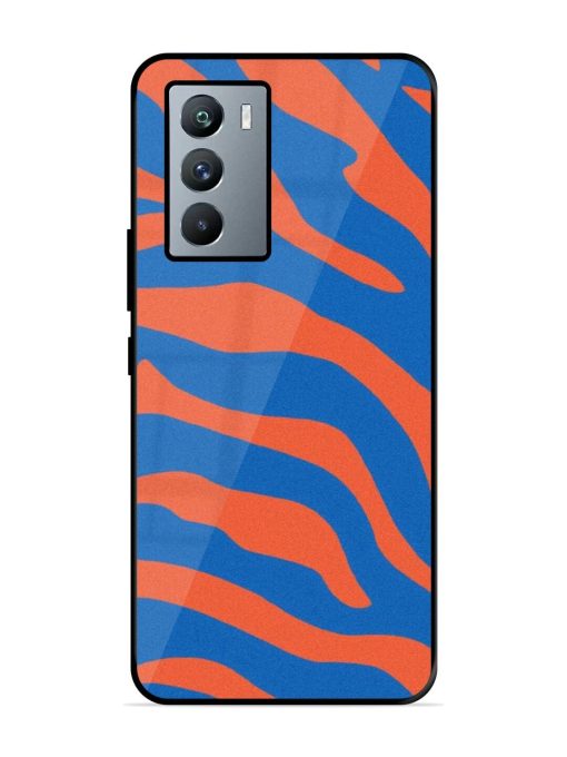 Zebra Stripes In Blue And Orange Glossy Soft Edge Case for Iqoo 9 Se (5G) Chachhi