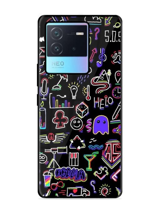 Neon Doodle Glossy Soft Edge Case for Iqoo Neo 6 (5G) Chachhi