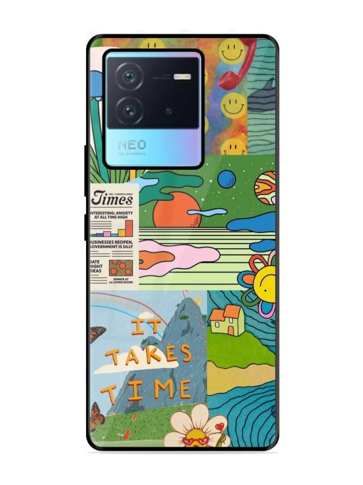 Groovy Vibes Glossy Soft Edge Case for Iqoo Neo 6 (5G) Chachhi