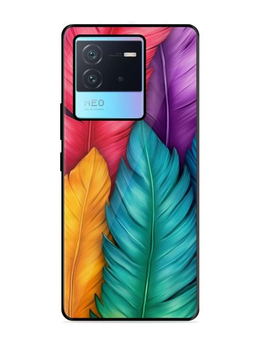 Rainbow Feathers Glossy Soft Edge Case for Iqoo Neo 6 (5G) Chachhi