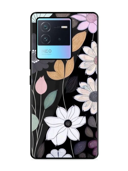 Whimsical Blooms On Black Glossy Soft Edge Case for Iqoo Neo 6 (5G) Chachhi