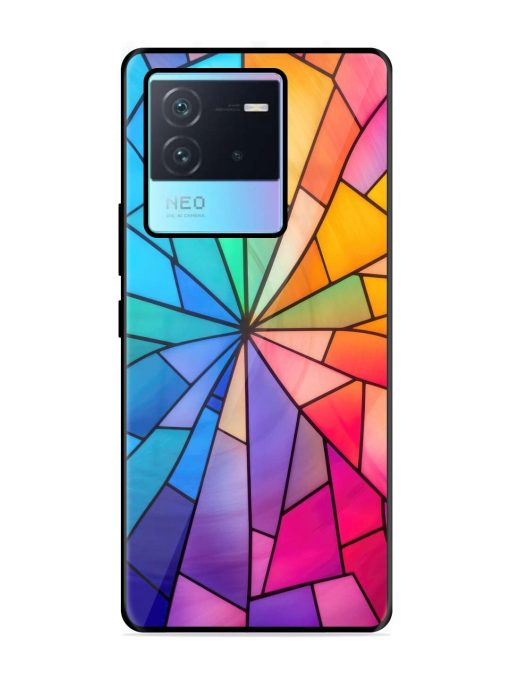 Stained Glass Kaleidoscope Of Colors Glossy Soft Edge Case for Iqoo Neo 6 (5G) Chachhi