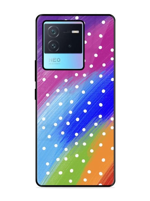 Rainbow Polka Dot Dream Glossy Soft Edge Case for Iqoo Neo 6 (5G) Chachhi