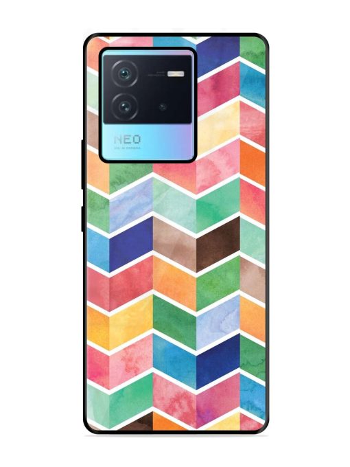 Watercolor Chevron Whimsy Glossy Soft Edge Case for Iqoo Neo 6 (5G)