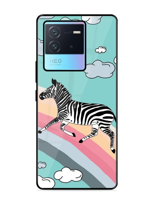 Zebra On A Rainbow Glossy Soft Edge Case for Iqoo Neo 6 (5G) Chachhi