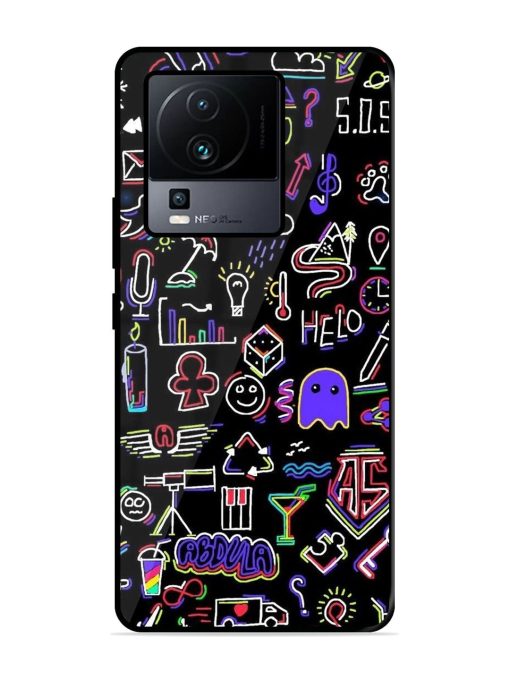 Neon Doodle Glossy Soft Edge Case for Iqoo Neo 7 (5G) Chachhi