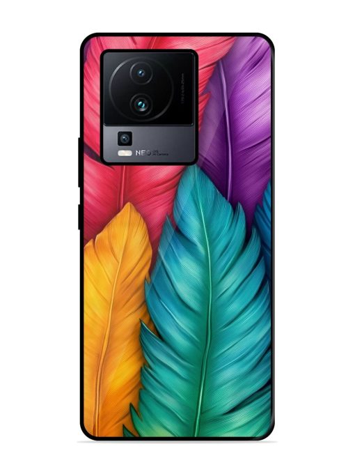 Rainbow Feathers Glossy Soft Edge Case for Iqoo Neo 7 (5G) Chachhi