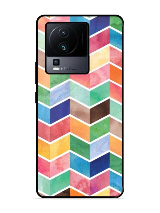 Watercolor Chevron Whimsy Glossy Soft Edge Case for Iqoo Neo 7 (5G) Chachhi