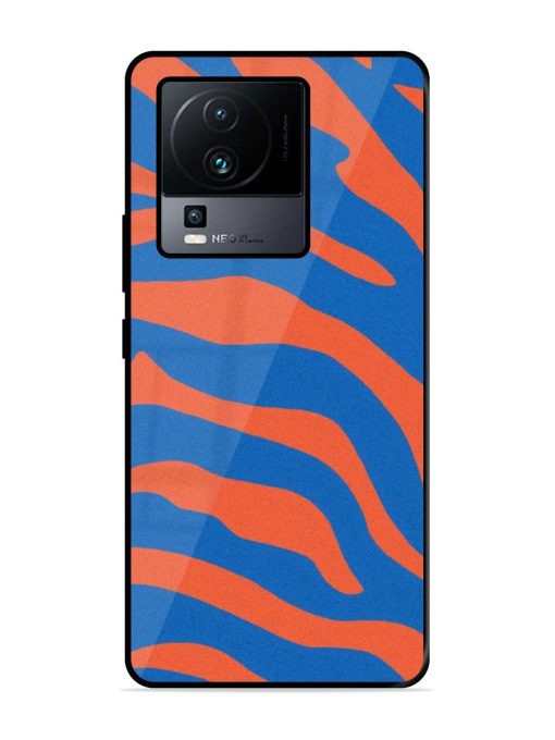 Zebra Stripes In Blue And Orange Glossy Soft Edge Case for Iqoo Neo 7 (5G) Chachhi