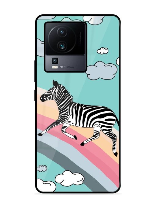 Zebra On A Rainbow Glossy Soft Edge Case for Iqoo Neo 7 (5G) Chachhi