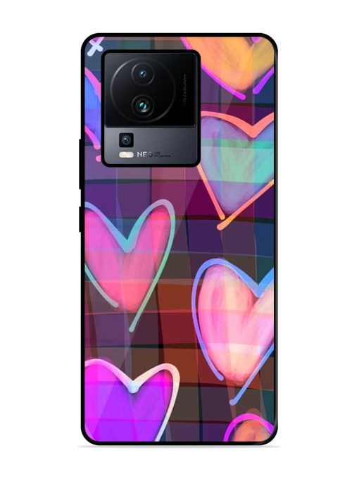 Neon Hearts Glossy Soft Edge Case for Iqoo Neo 7 Pro (5G) Chachhi