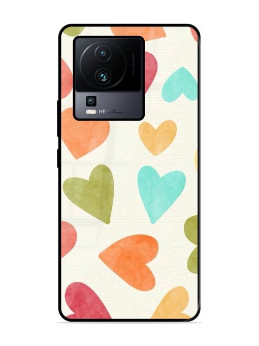 Watercolor Hearts Glossy Soft Edge Case for Iqoo Neo 7 Pro (5G) Chachhi