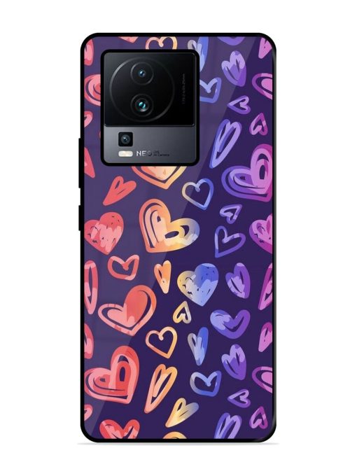 Rainbow Hearts Glossy Soft Edge Case for Iqoo Neo 7 Pro (5G) Chachhi